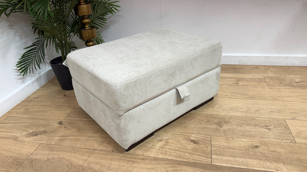DFS The Freya Fabric Footstool In Silver