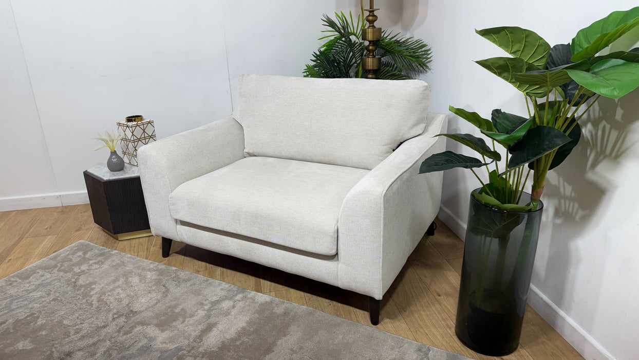 Sofology Mayfair Fabric Loveseat in Linen Look Chenille Mist/Pearl Mix
