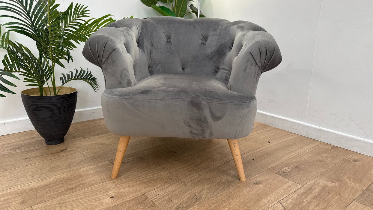 DFS Belair Accent Fabric Chair in Velvet Grey