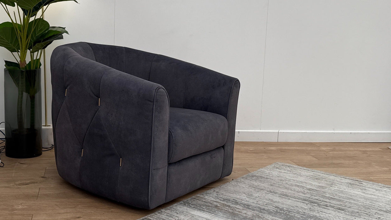 Sofology Kingsbridge Fabric Swivel Chair in Lifestyle Flecked