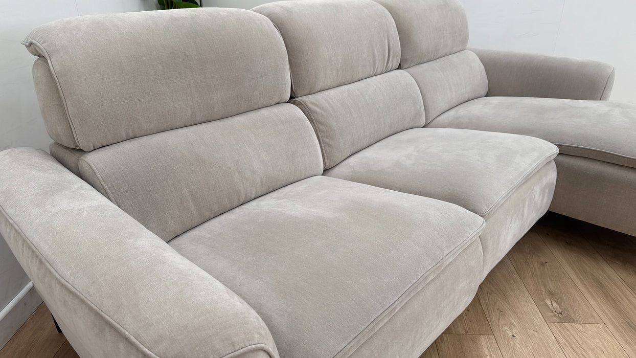 Sofology The Viento 3 Seater Fabric Recliner Chaise in Chenille Cotton