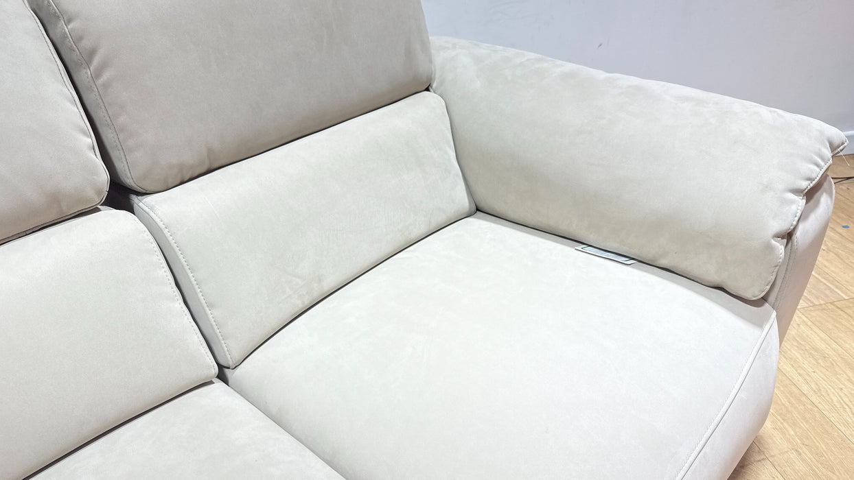 Sofology Fratelli Fabric 2 Seater Power Recliner/Headrest in Lifestyle Nubuck Feel Stone