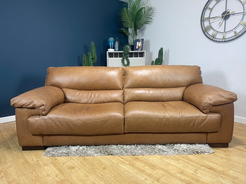 Santino Leather 3 Seater Apollo Tan  (WA2)