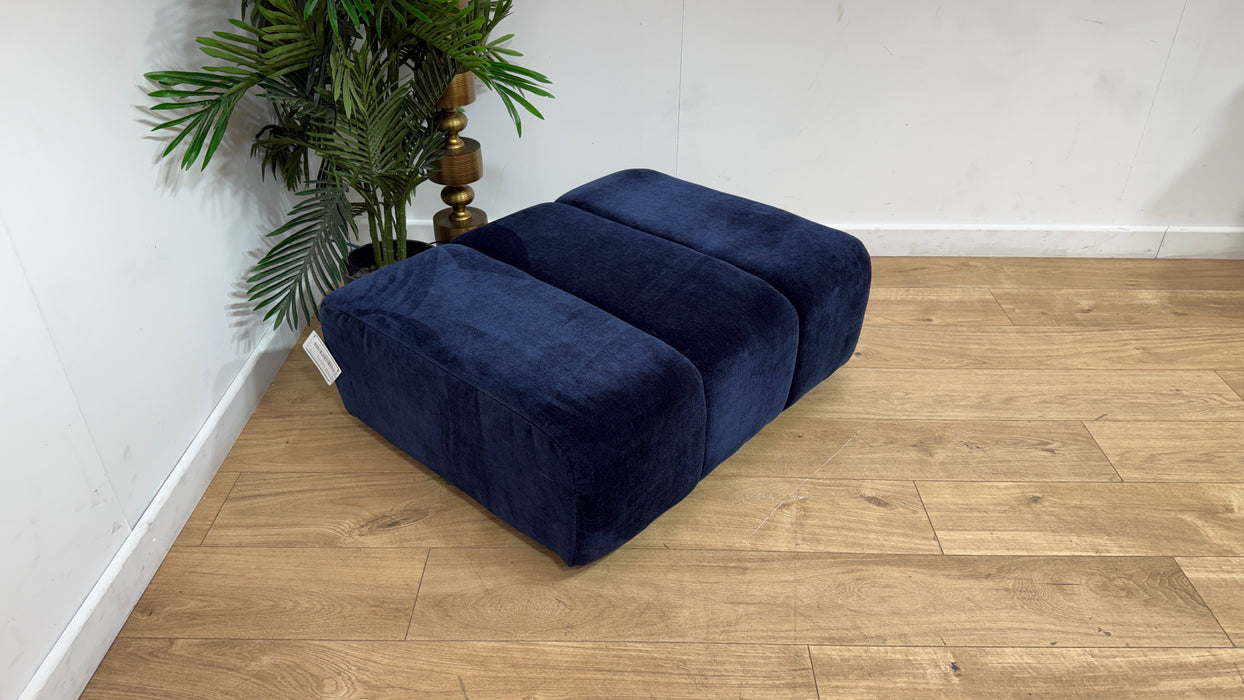 Sofology Waldorf Fabric Storage Footstool in Soft Chenille Navy