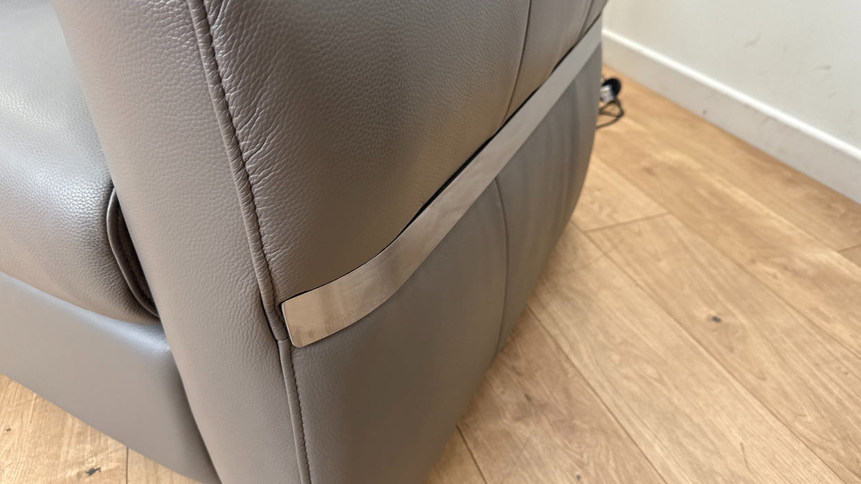 Sofology The Lumiere Leather Swivel Chair in Trusty Embossed Elephant