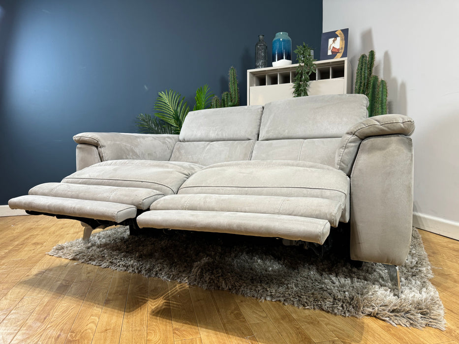 Illinois 2 Seater Sofa Toronto Grey  Fabric Sofa Power Headrest & Power Recliner (WA2)