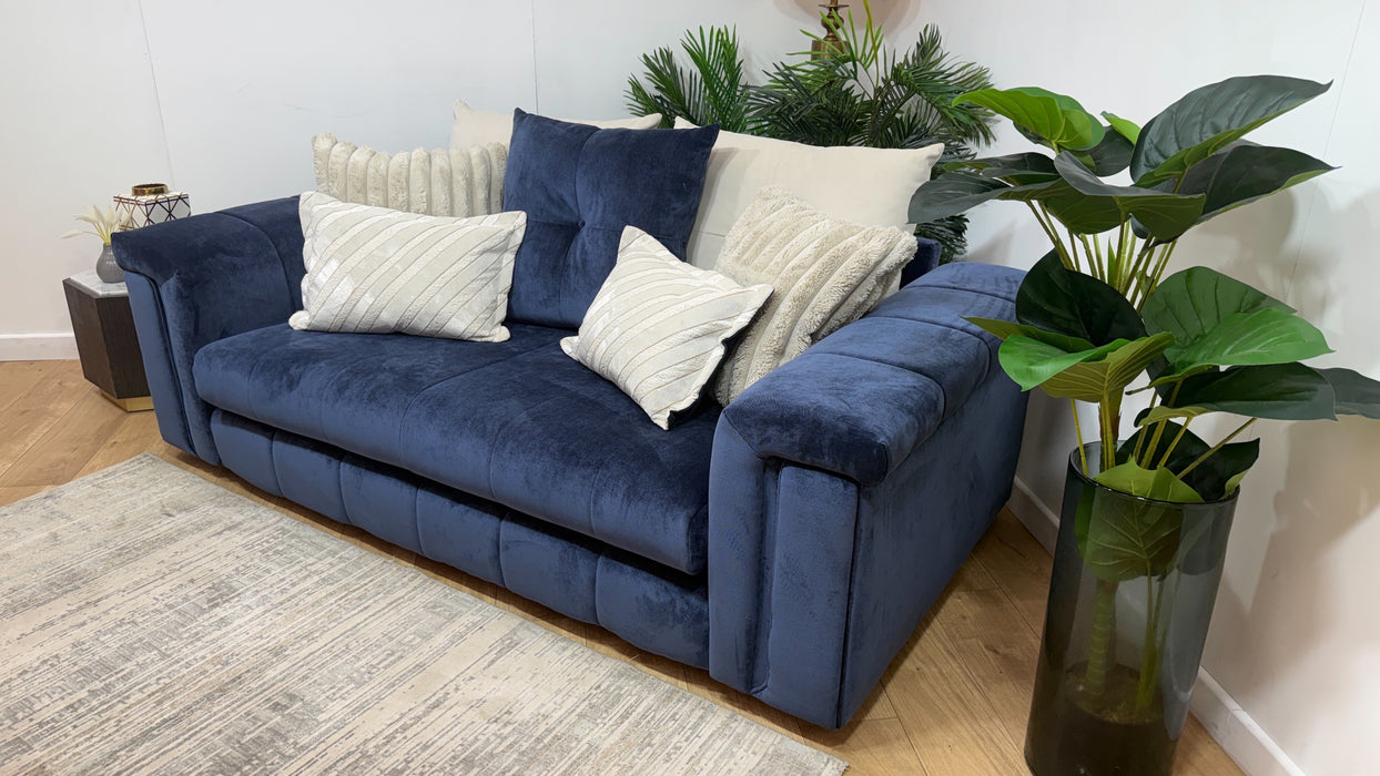 Sofology Oscar Fabric 2 Seater No Trim in Fine Textured Chenille Denim Mix