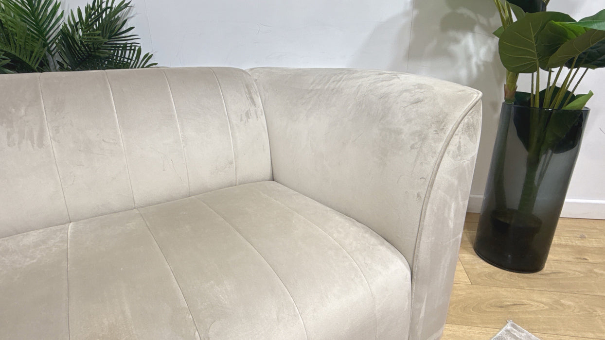Sofology Fitzrovia Fabric 3 Seater in Matt Velvet Stone Mix with Trim