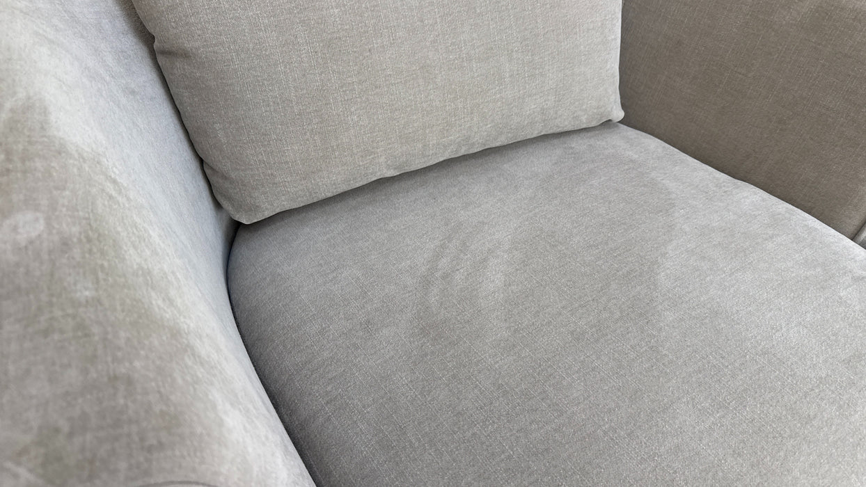 Sofology Mayfair Fabric Swivel Chair in Soft Chenille Linen/Pearl