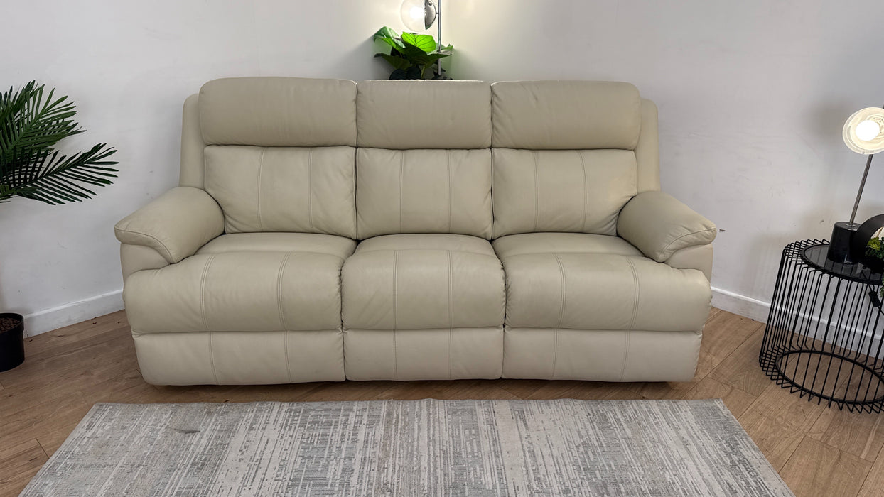 Sofology Gracie Leather 3 Seater in Trusty Sheen Bone China