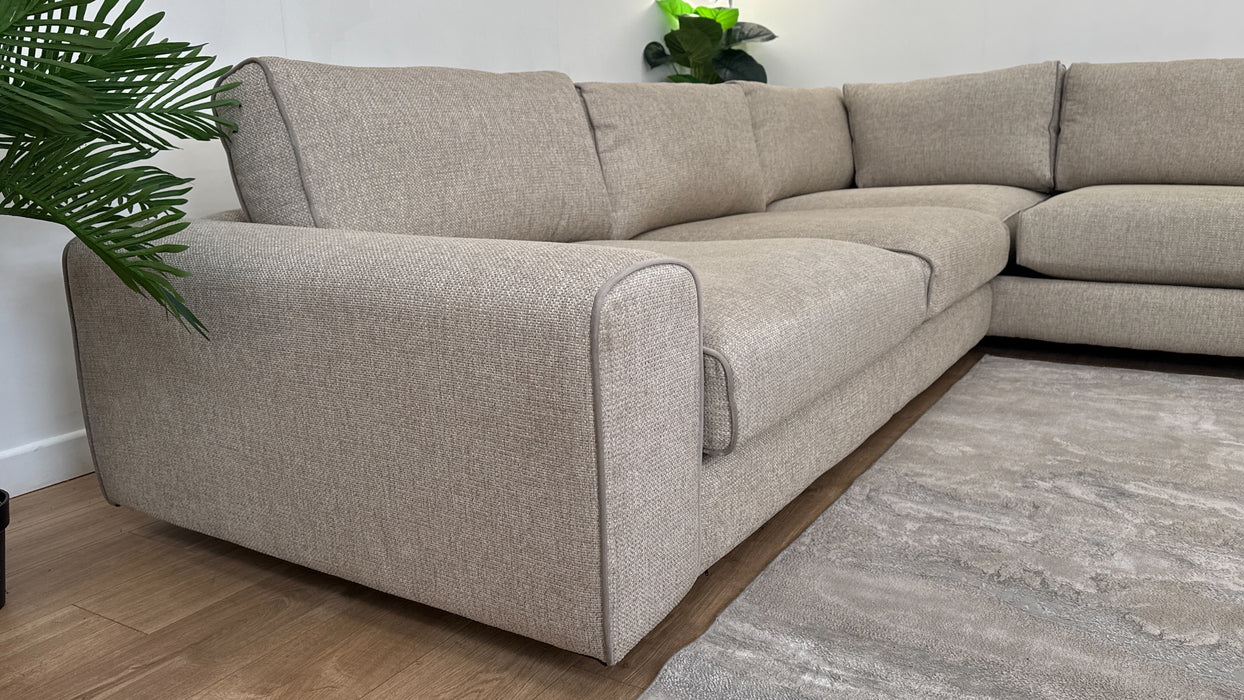 Sofology Sterling 3 Corner 1 Terminal End Fabric Sofa in Woven Stone