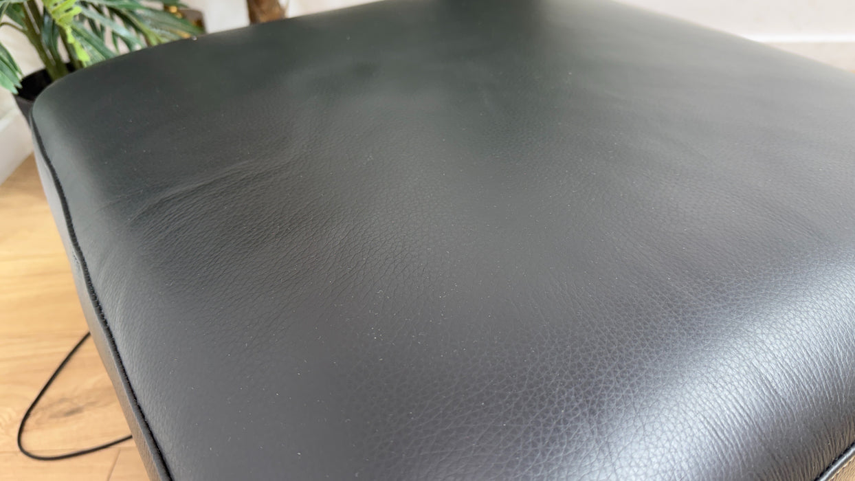 Sofology Cleveland Leather Storage Footstool in Trusty Embossed Jet Black