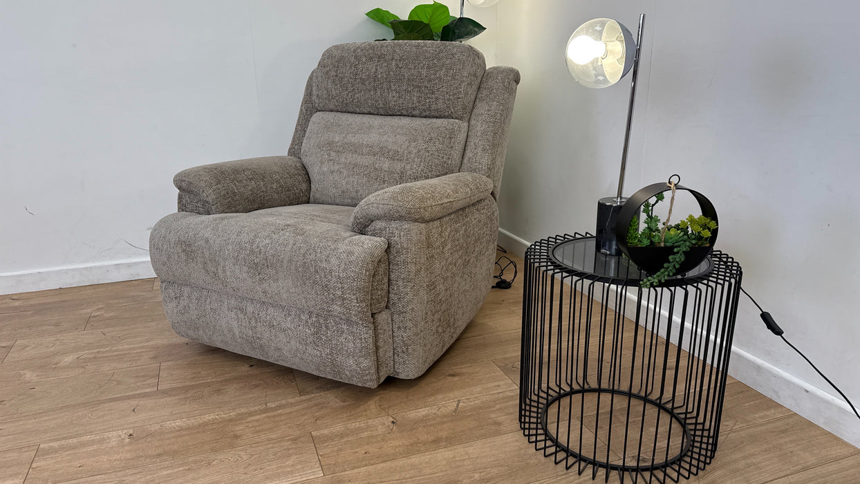 Sofology Gracie Fabric Chair Manual Recliner in Hopsack Chenille Linen