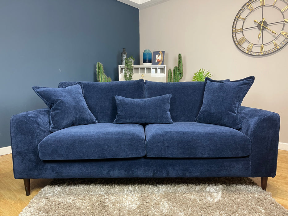 Mayfair 3 Seater - Soft Chenille Navy All Over Fabric (WA2)