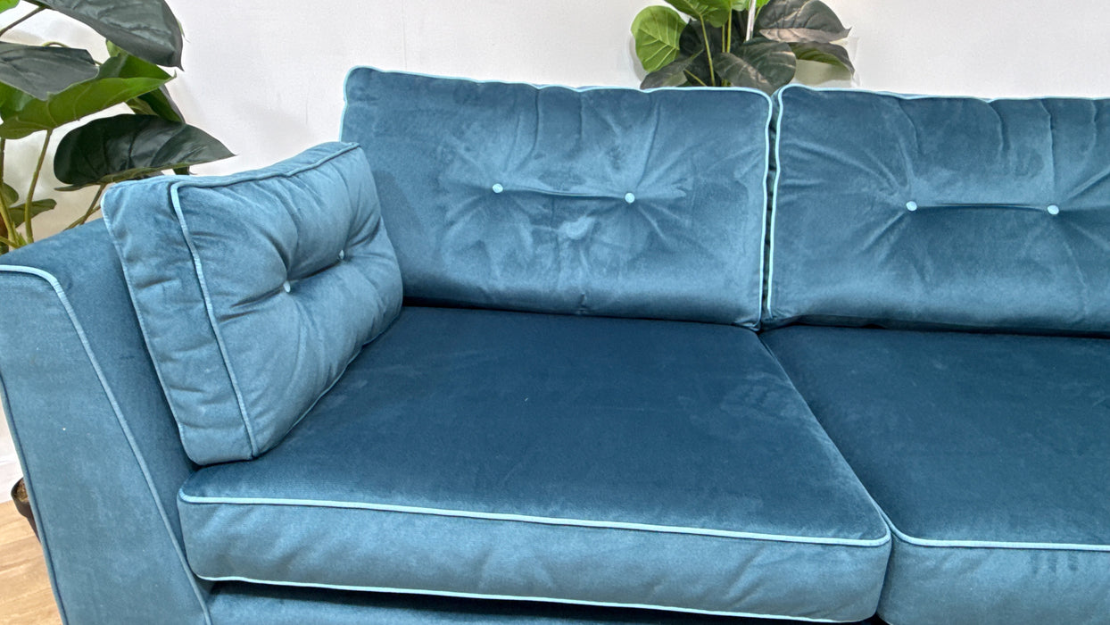 Sofology Cricket Fabric 3 Seater in Teal Velvet Mix