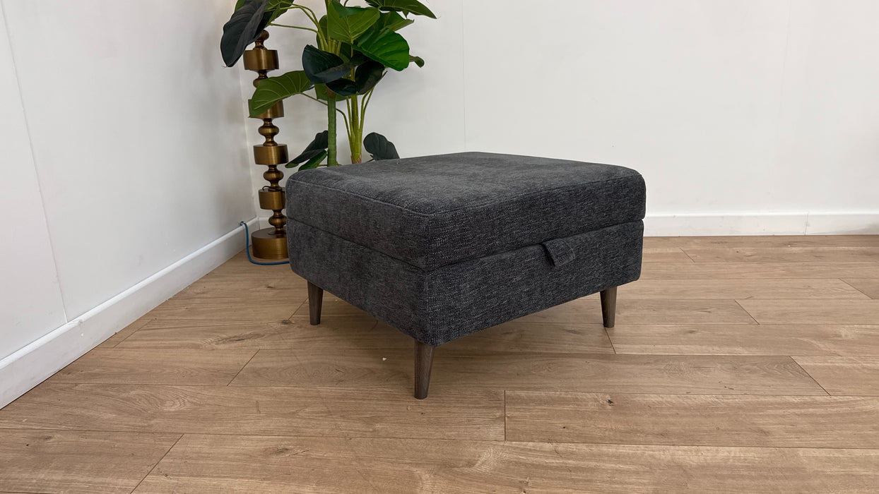 Sofology The Hackney Fabric Storage Footstool Memory Foam in Linen Look Chenille Natural
