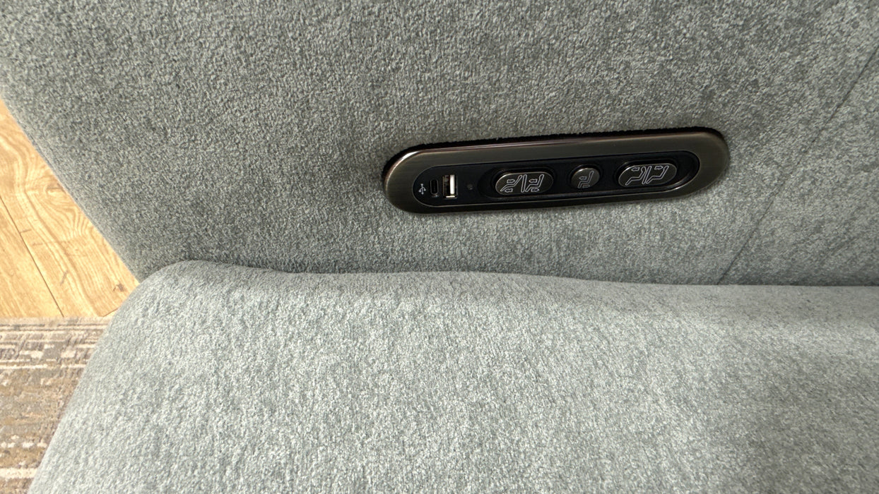 Sofology Sanctuary Fabric 2.5 Seater Power Recliner in Soft Sherpa Seafoam