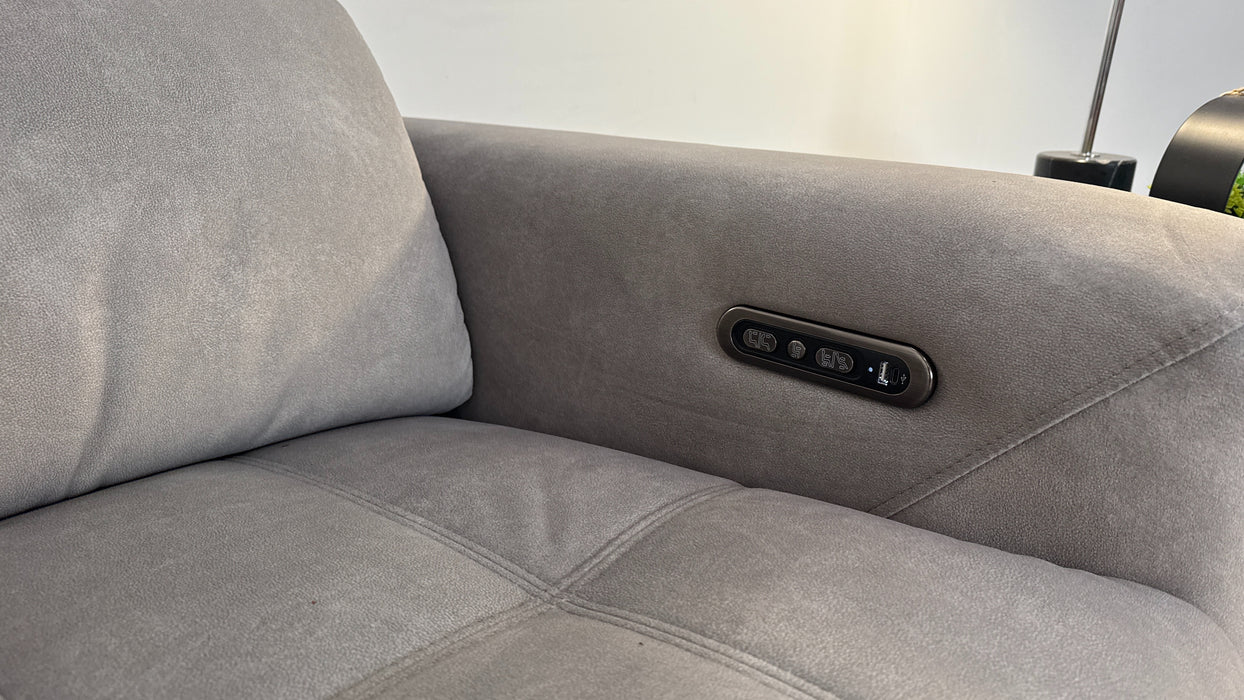 Sofology Marvella Fabric 3 Seater Recliner in Flecked Stone