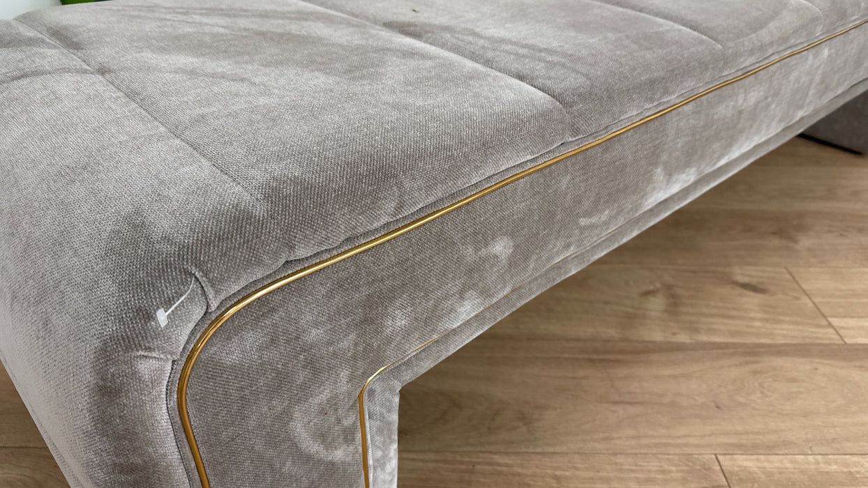 Sofology The Oscar Footstool in Super Matt Velvet Ecru All Over