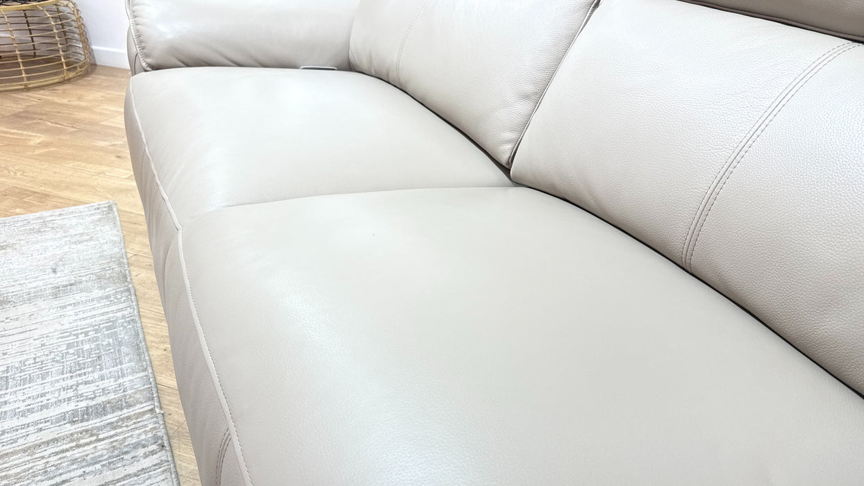 Sofology Arlo Leather 2.5 Seater Power Recliner in Trusty Embossed Stone