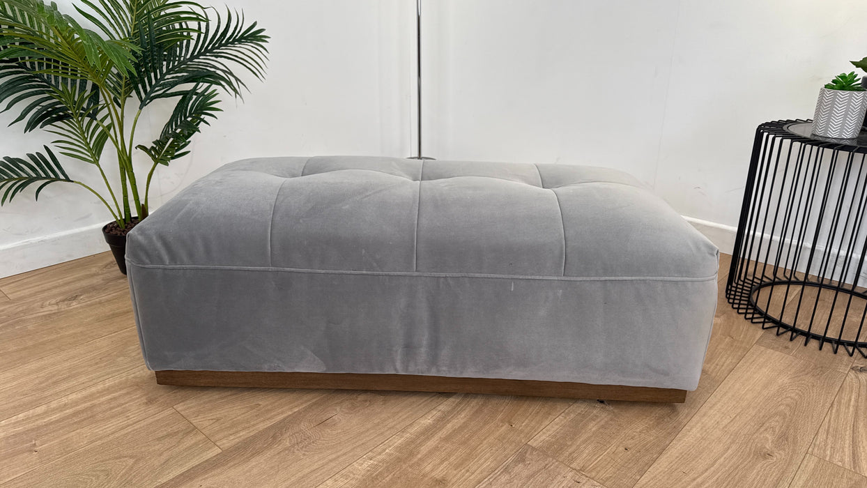 Weekend - Fabric Footstool  - Silver