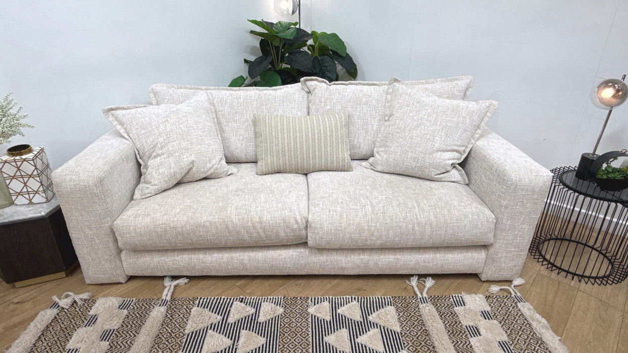 Sofology Cove Fabric 3 Seater in Artisan Chenille Ecru Mix