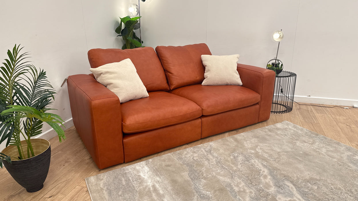 Sofology Retreat Leather 2 Seater in Amber Mix