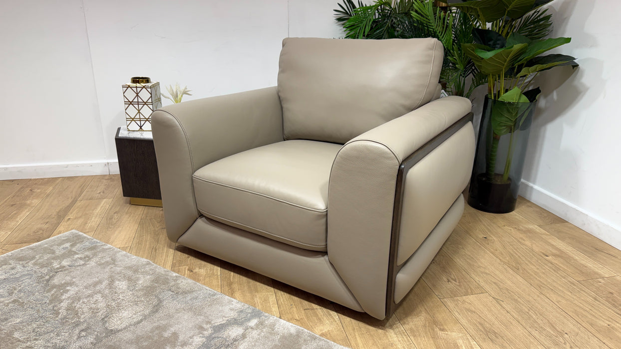 Sofology Rowen Leather Chair in Trusty Embossed Stone