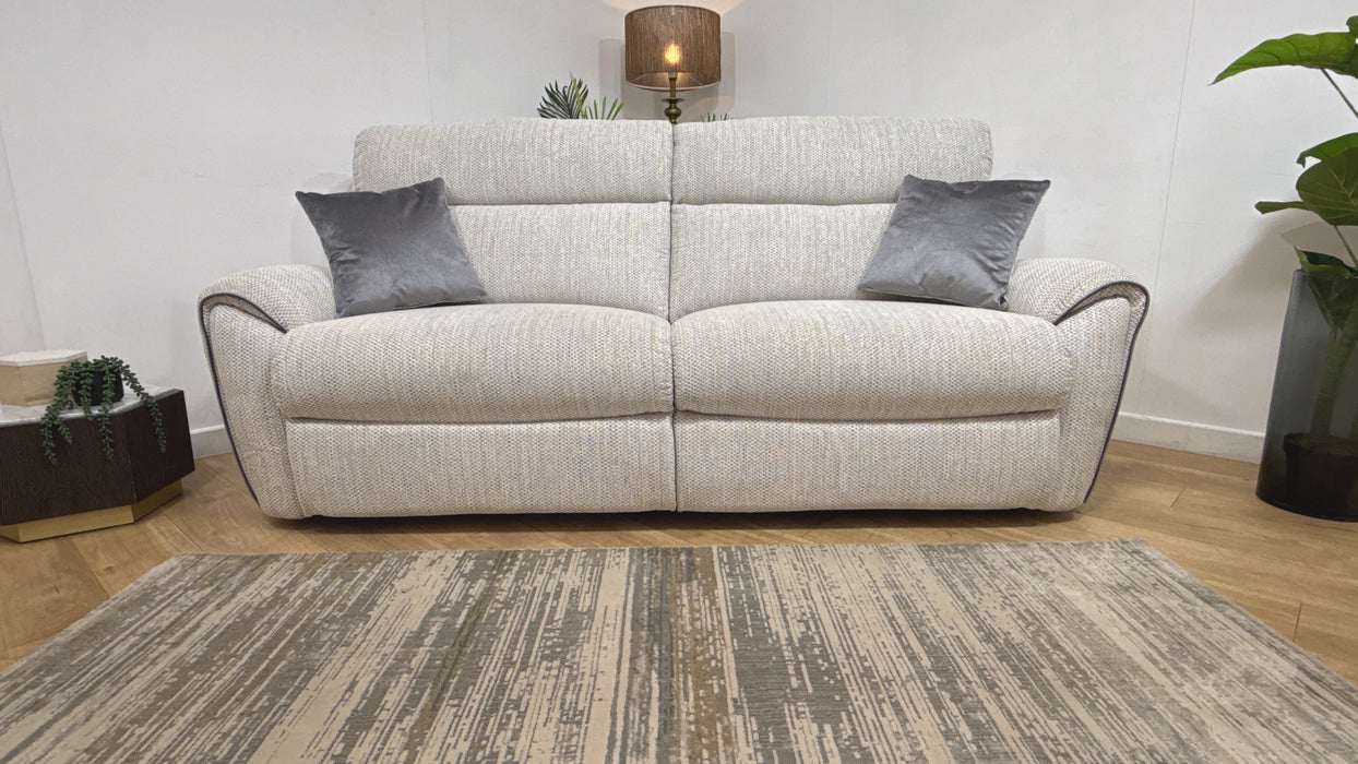 DFS Fabric Pittsburgh 3 Seater Manual Recliner in Sky
