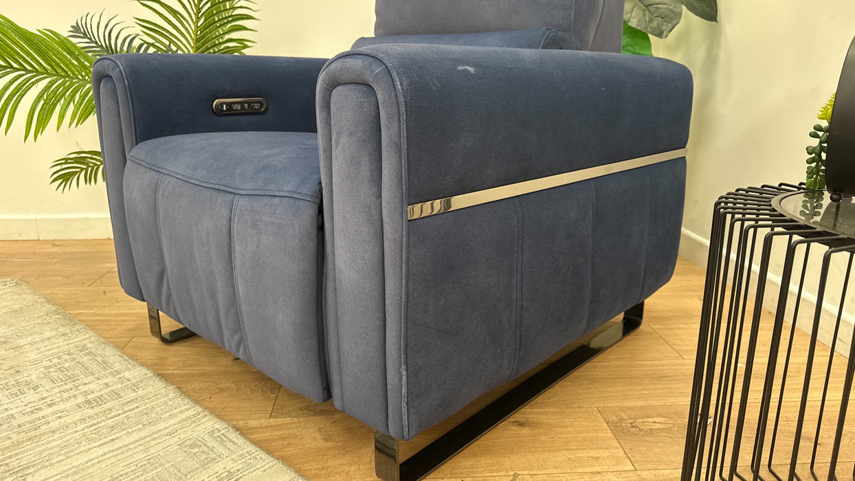 Sofology The Ravello Reclining Chair in Flecked Fabric Navy