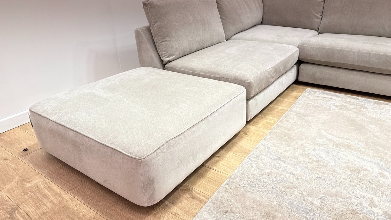 Sofology Majestica Fabric Chaise 1 Corner 3 in Soft-Chenille Linen