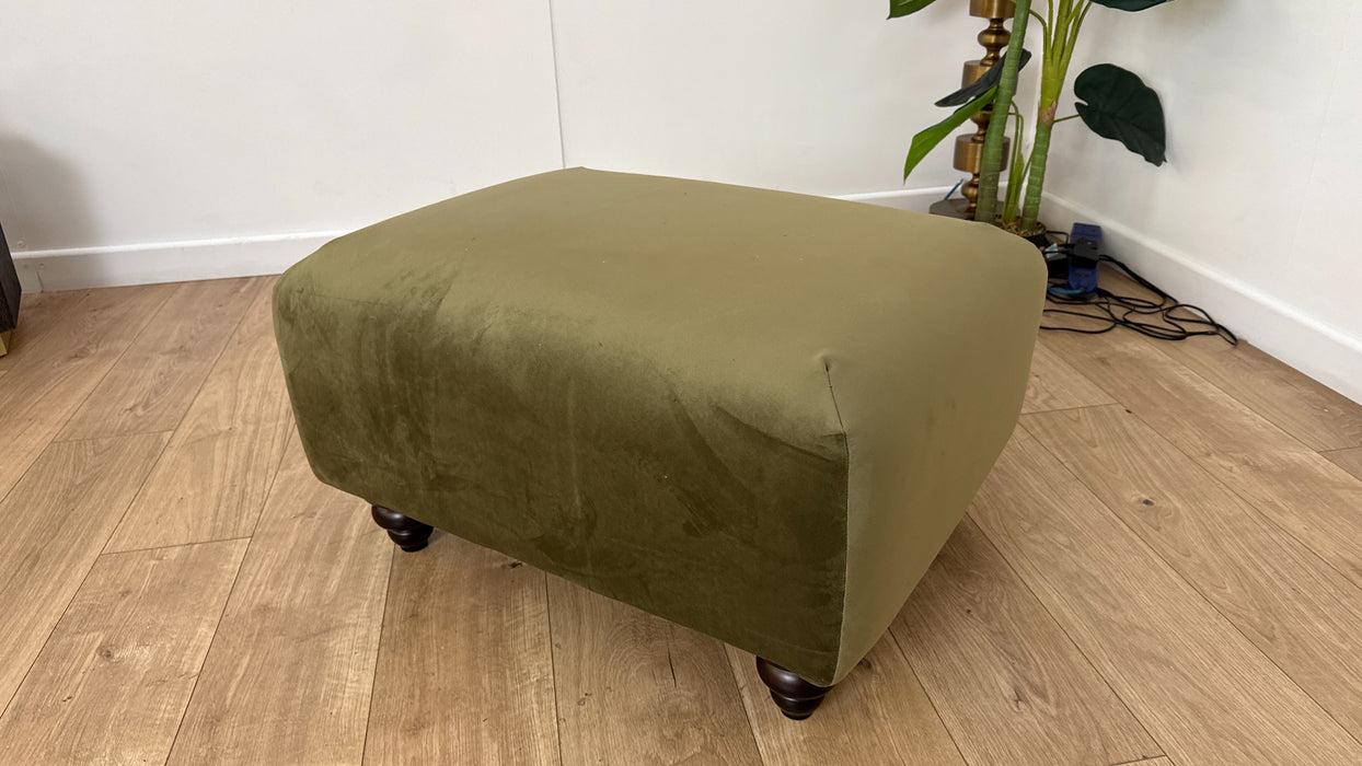 Sofology Balmoral Fabric Footstool in Matt Velvet Moss Limited Edition
