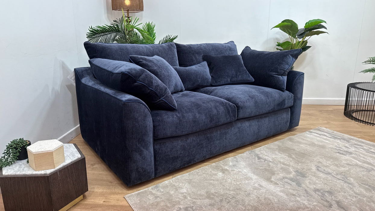 Sofology Georgio Fabric 3 Seater Extra Flex Seats in Luxury Deep Pile Chenille Denim Mix
