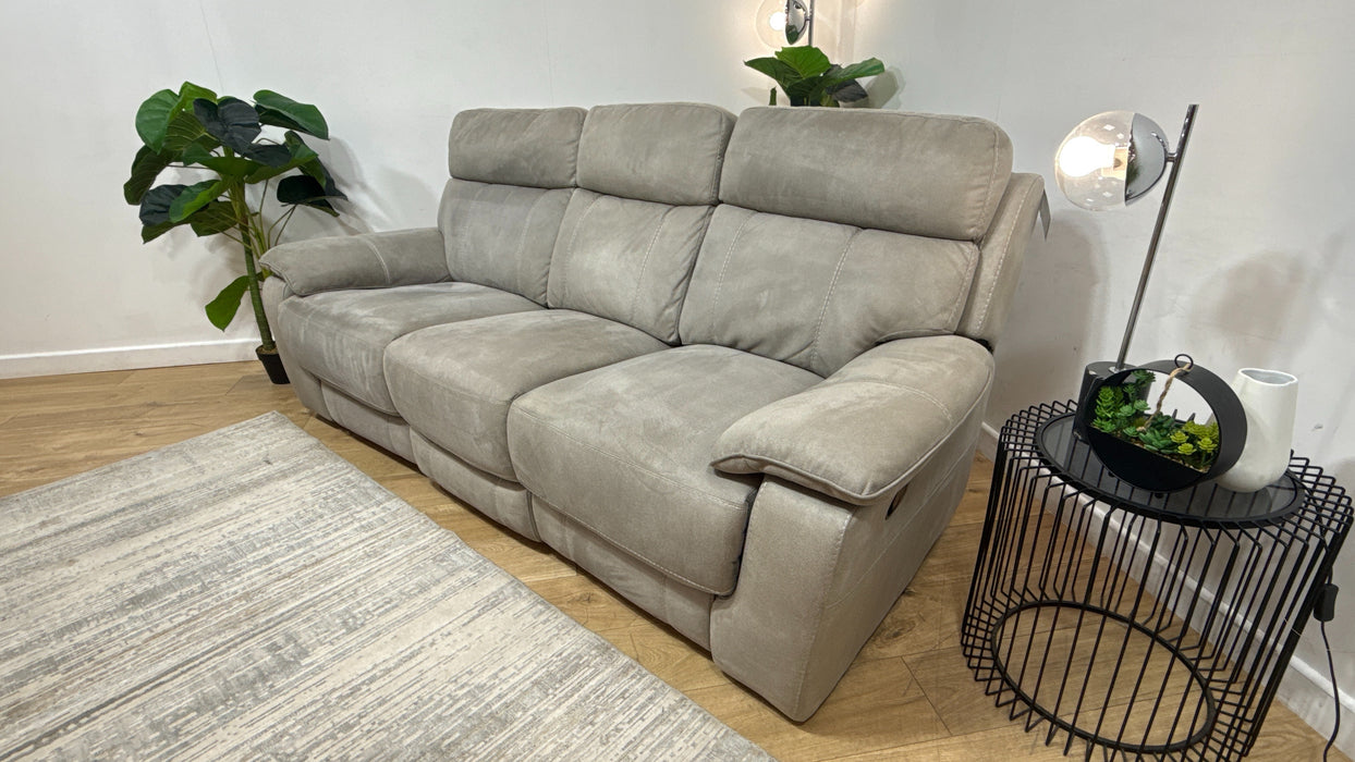 DFS Emery 3 Seater Fabric Manual Recliner in Misty
