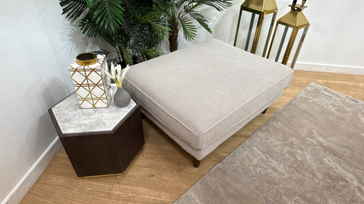 Sofology Cricket Combi Fabric Footstool in Nordic Mink