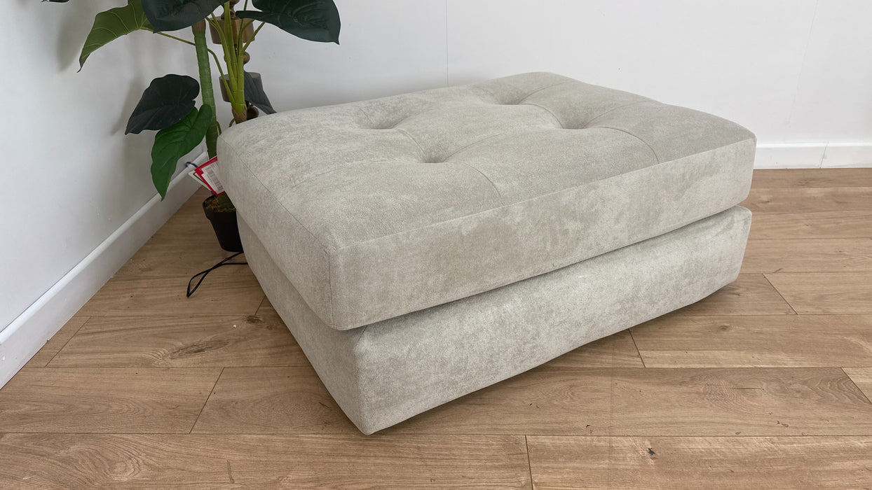 Sofology Ascot Fabric Footstool in Soft Sherpa Stone