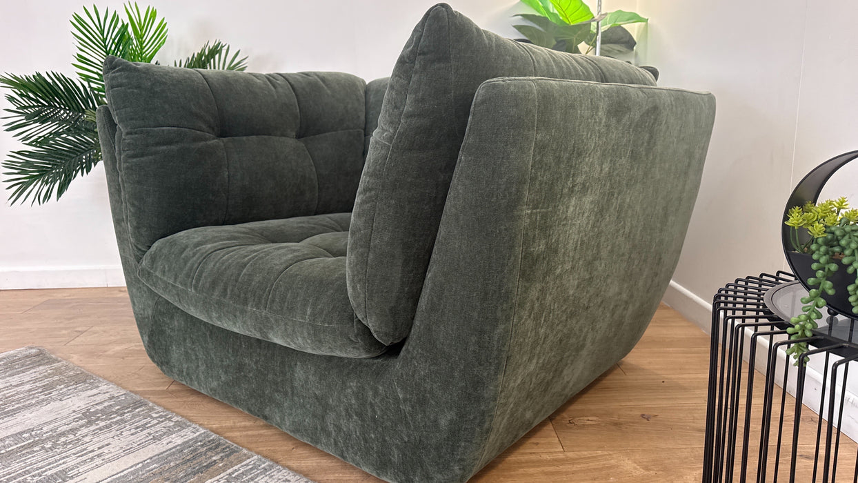 Sofology The Cocoon Fabric Loveseat in Relaxed Chenille Pine