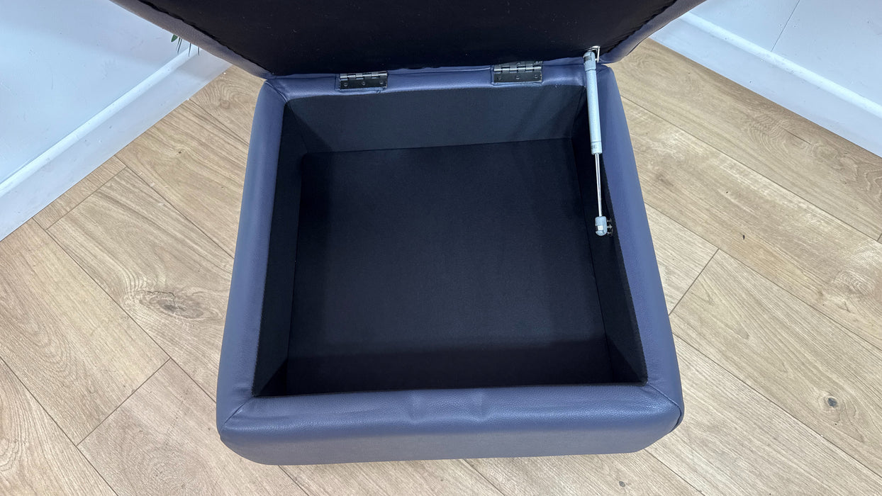 Sofology Albion Leather Storage Footstool in Lavender Grey