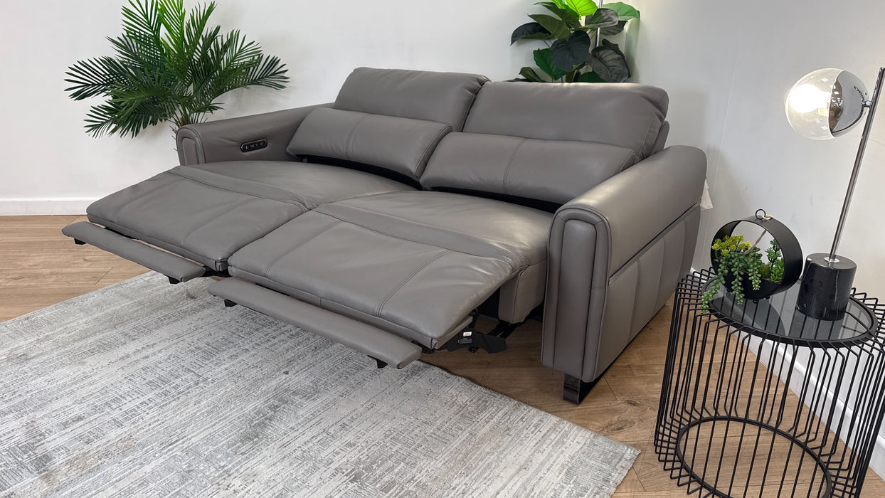 Sofology The Ravello Leather 2.5 Seater Power Recliner/Headrest in Trusty Embossed Elephant