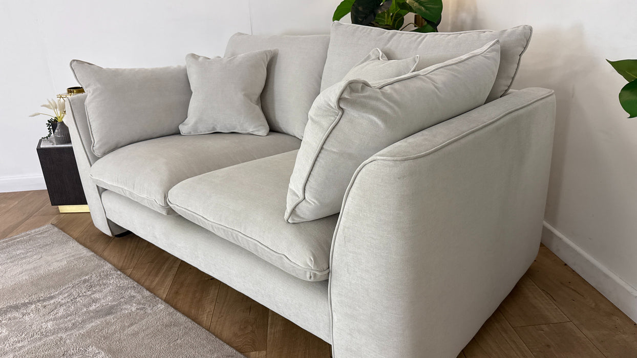 Sofology The Ziggy Fabric 2 Seater in Soft Textured Chenille Ecru