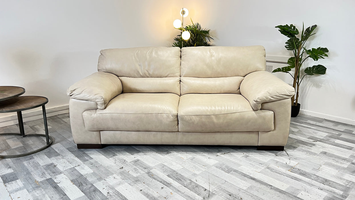 Santino 2 Seater - Leather Sofa - Caruso Bone