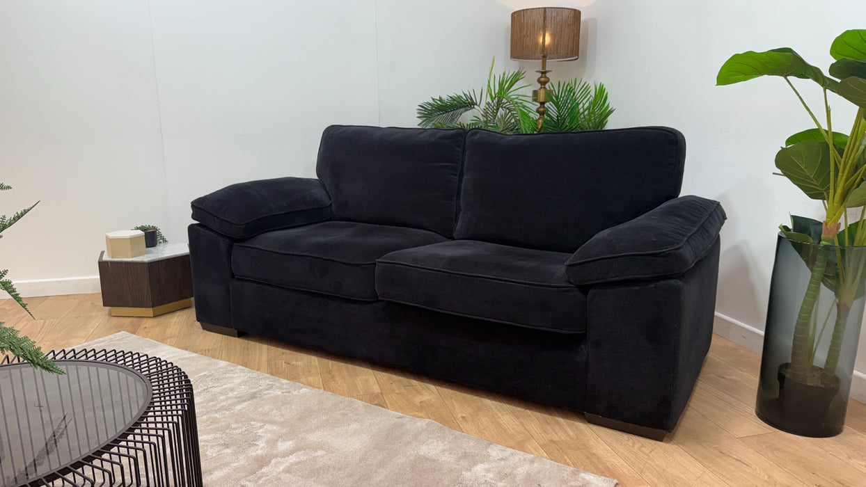 Sofology Brixton Fabric 3 Seater in Soft Chenille Ebony Mix
