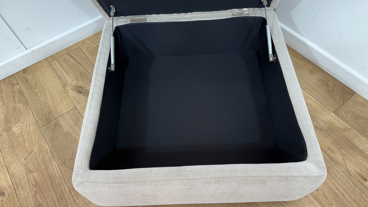 Sofology Riviera Fabric Designer Storage Footstool in Relaxed Chenille Cotton