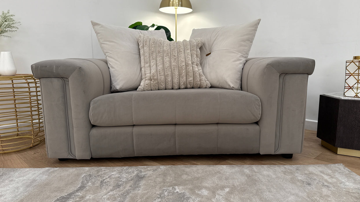 Sofology The Oscar Loveseat in Super Matt Velvet Pebble