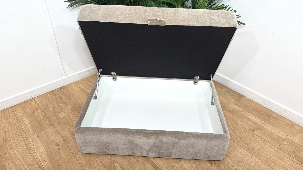 Sofology Regency Fabric Large Storage Footstool in Luxe Chenille Stone