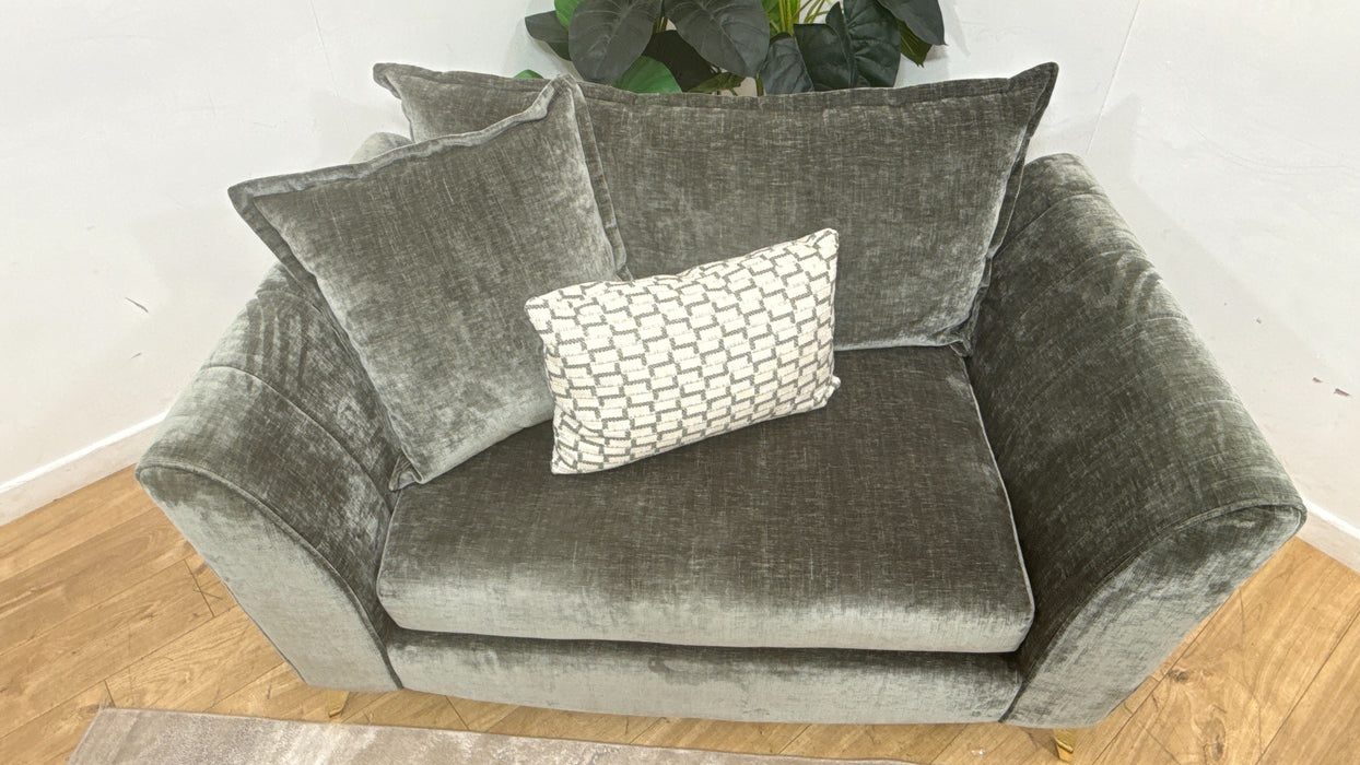 Sofology Luella Fabric Loveseat in Luxe Chenille Alpine Green Mix