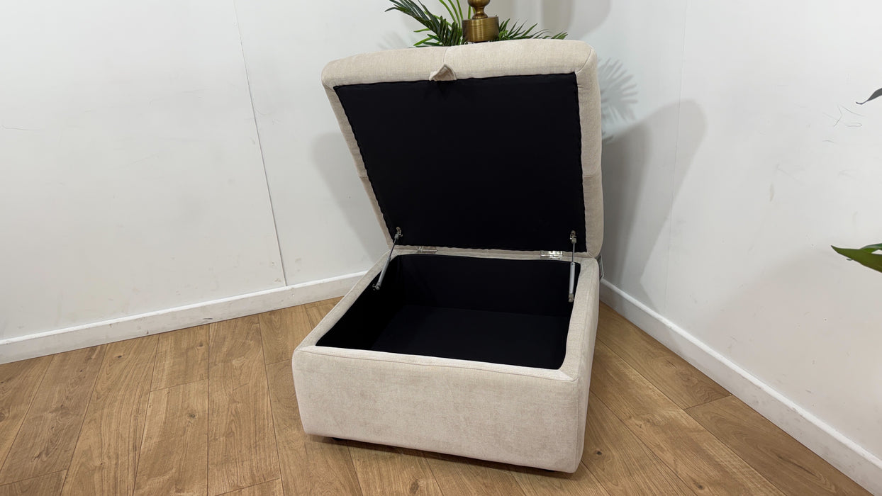 Sofology Riviera Fabric Designer Storage Footstool in Relaxed Chenille Cotton