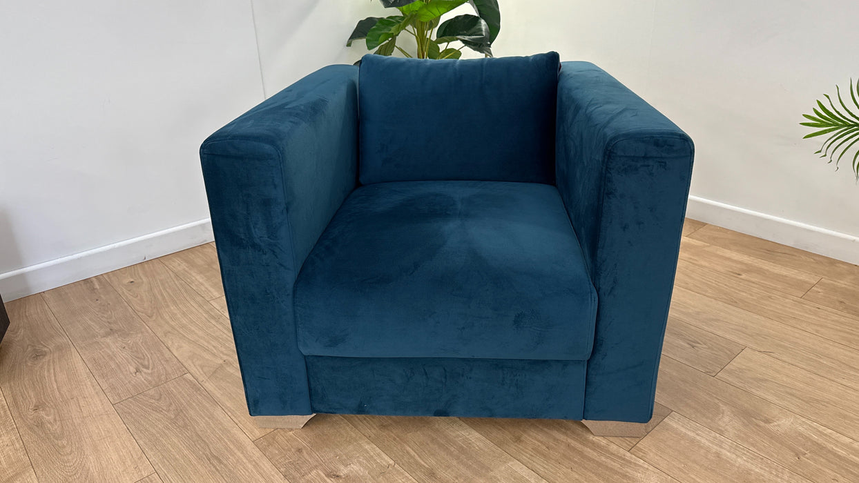 Sofology The Strand Fabric Chair in Matt Velvet Navy