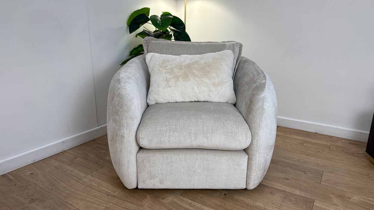 Sofology The Portobello Fabric Chair Sprung Seats in Luxury Chenille Mist