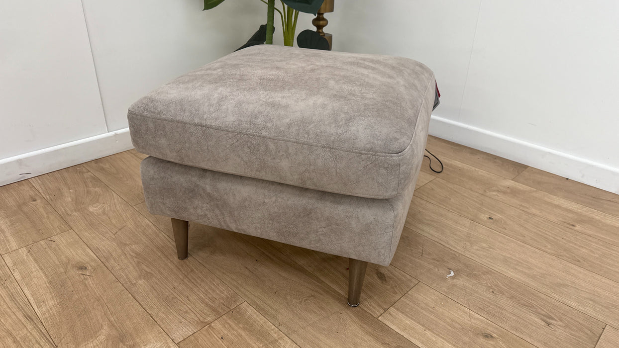 Sofology The Hackney Fabric Memory Foam Footstool in Lifestyle Dapple Fabric Stone